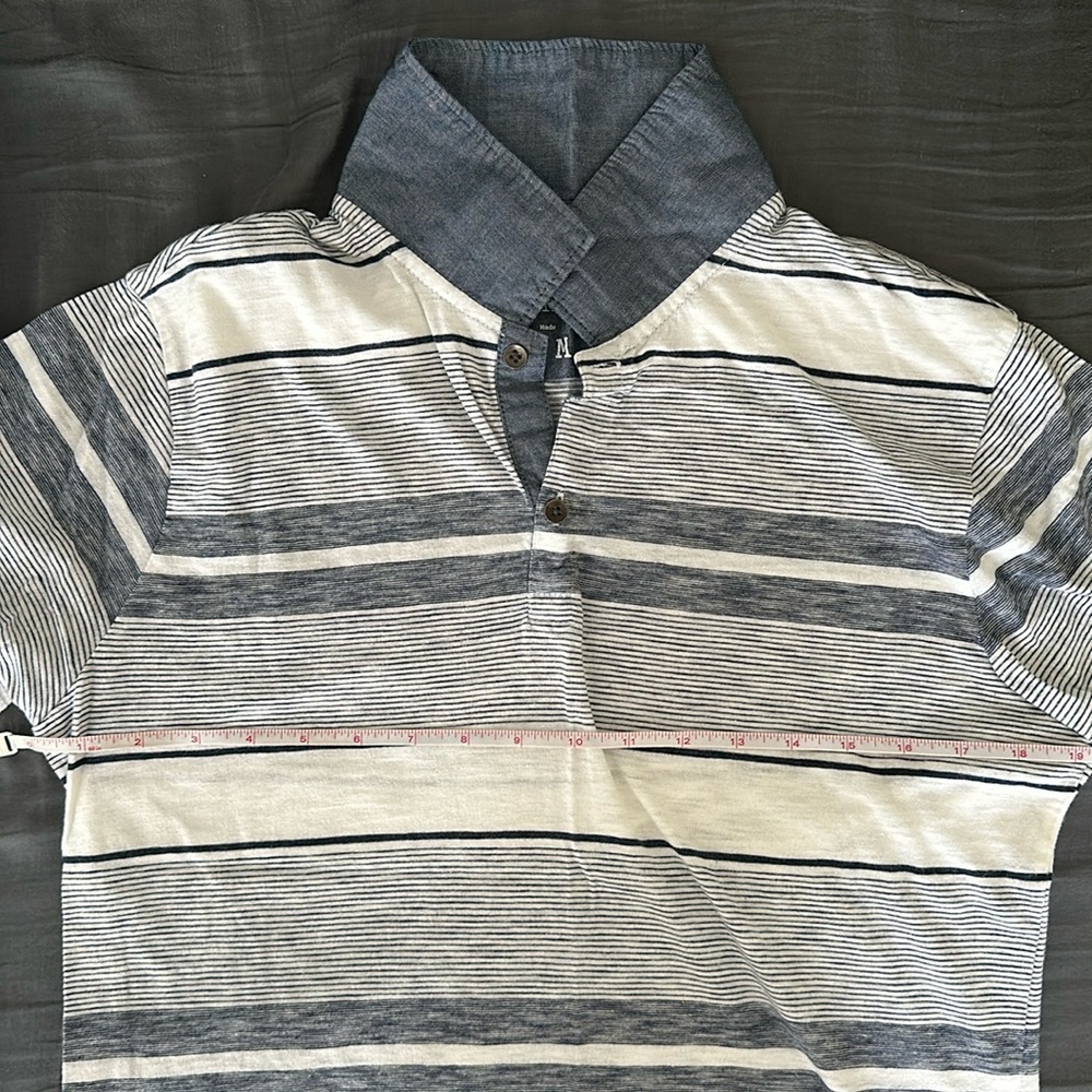 Banana republic polo shirt striped navy